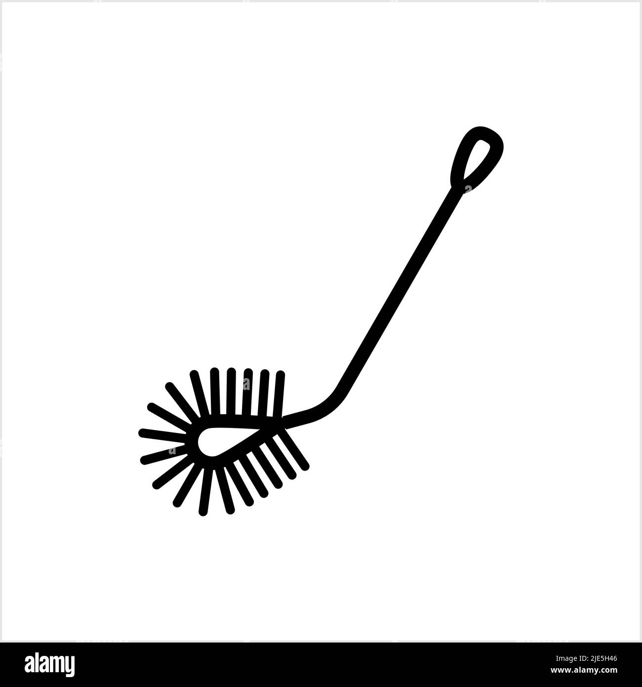 Toilet Brush Icon, Toilet Cleaning Brush Vector Art Illustration Stock