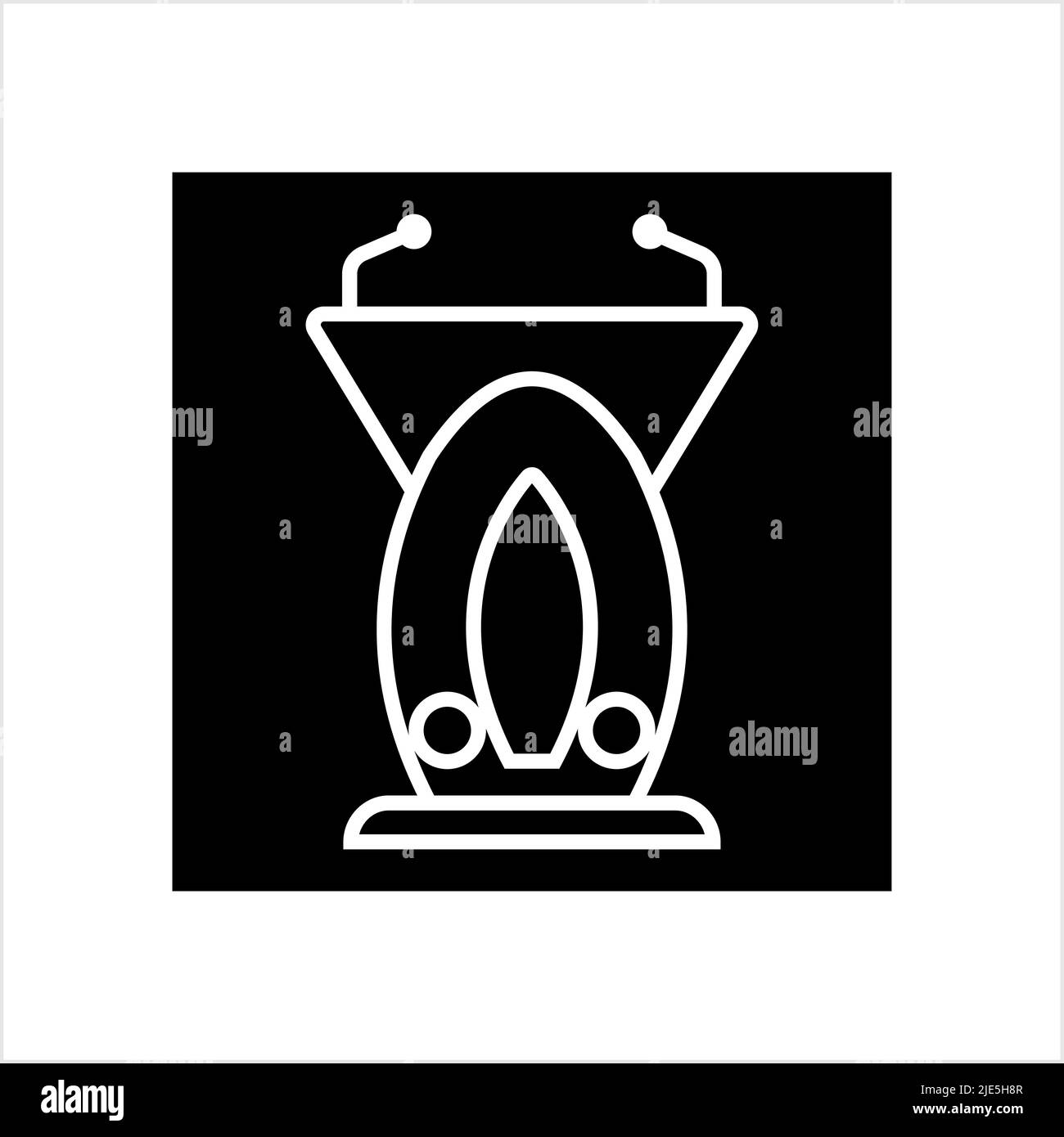 Graphic silhouette podium speaker stand Black and White Stock Photos ...