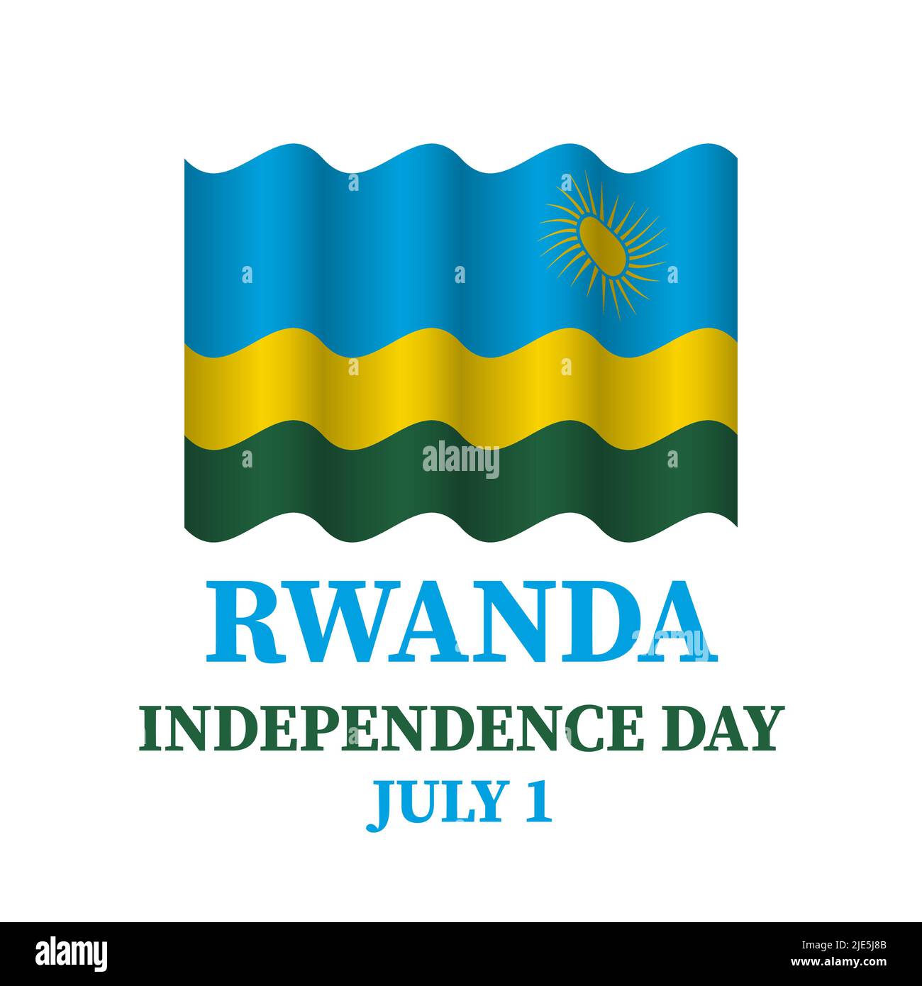 Rwanda Independence Day typography poster. National holiday on July 1. Vector template for banner, greeting card, flyer, etc. Stock Vector