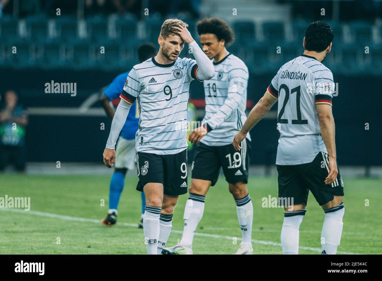 Mönchengladbach, Borussia-Park, 14.06.22: Timo Werner (L) (Germany) enttäuscht beim Länderspiel zwischen Deutschland vs. Italien.  Foto: pressefoto Mi Stock Photo