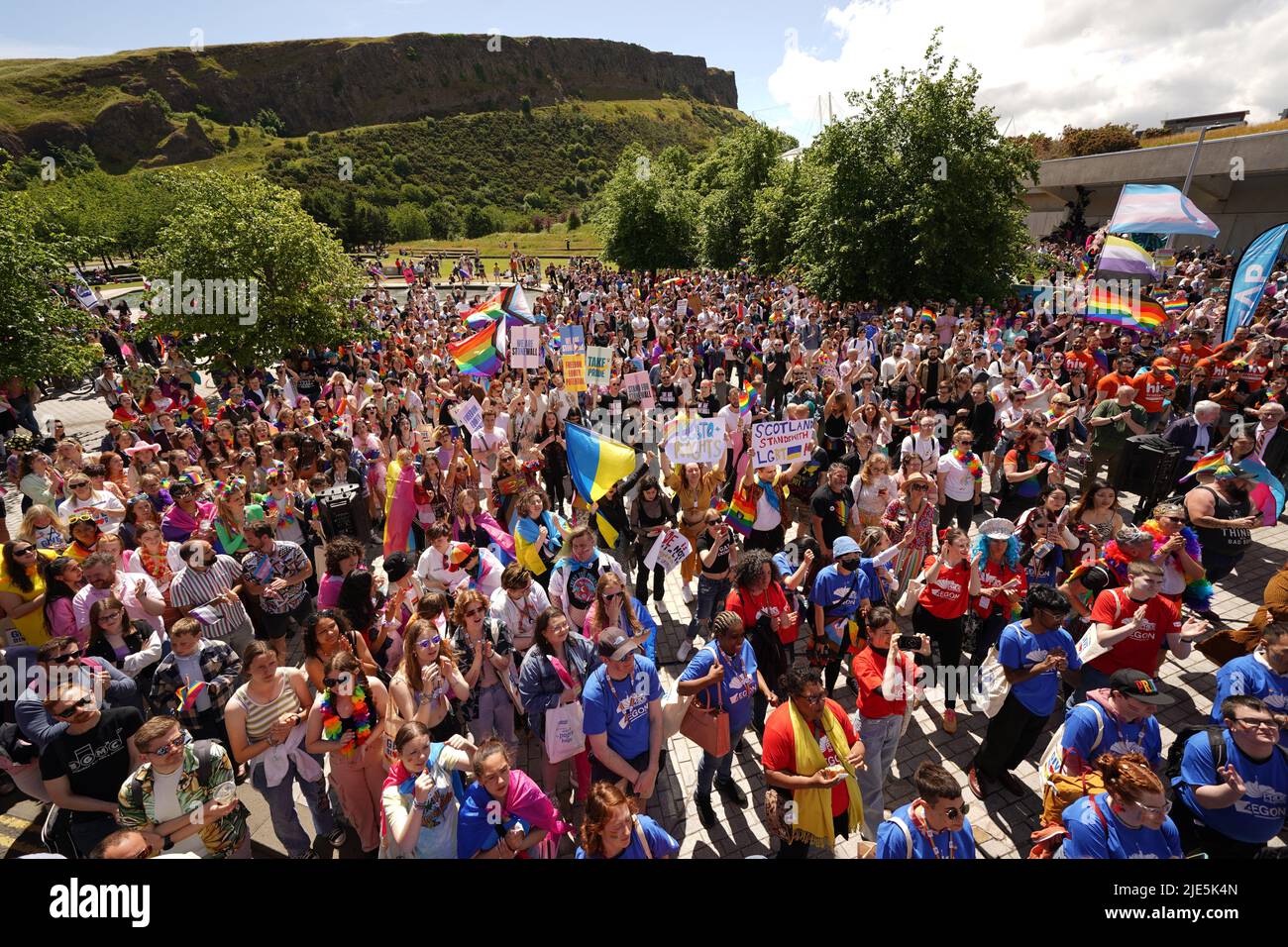 Participants taking part in the Pride Edinburgh 2022 event in Edinburgh