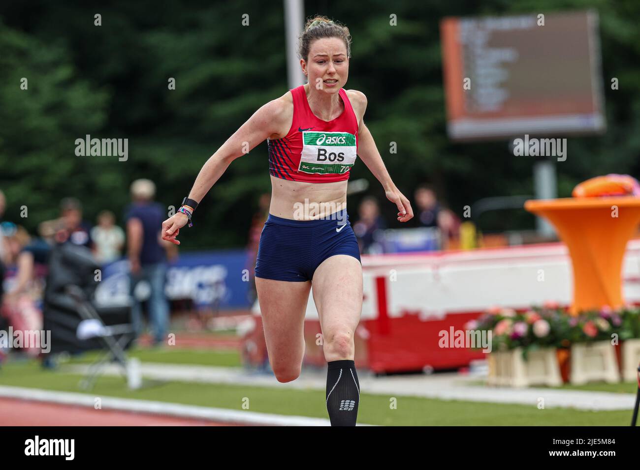 APELDOORN, NETHERLANDS - JUNE 25: Evelien Bos of The Netherlands competing  in the Women's 200m series of the ASICS NK Atletiek 2022 - Day 2 at AV '34  on June 25, 2022