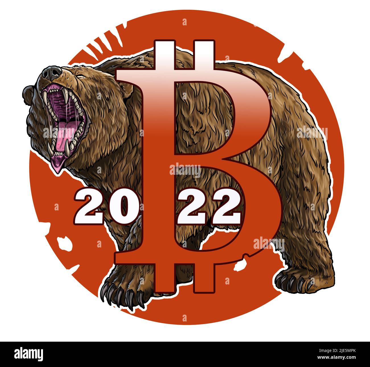 Bear market for bitcoin. Cryptocurrency price crash. Bitcoin with bear  illustration Stock Photo - Alamy