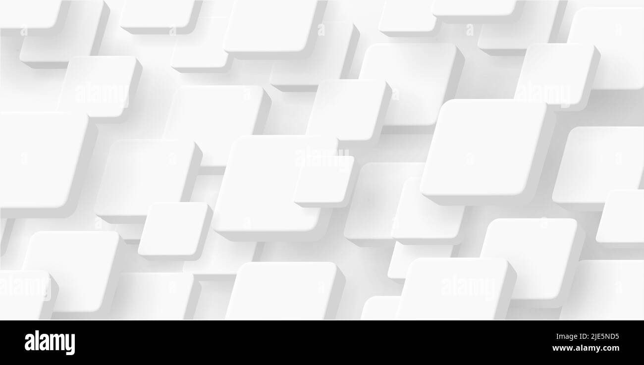 Abstract background with white 3d cubes creating texture Stock Vector