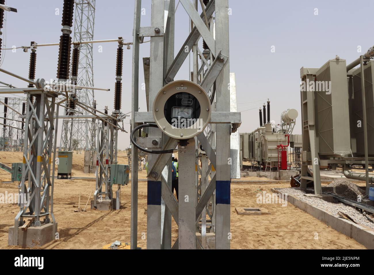 220 KV switchyard in 230 MW Solar plant Stock Photo