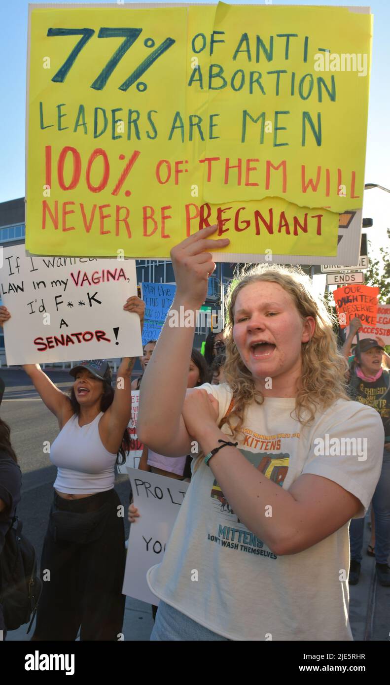 Las Vegas, NV, USA. 24th June, 2022. People march through the streets ...