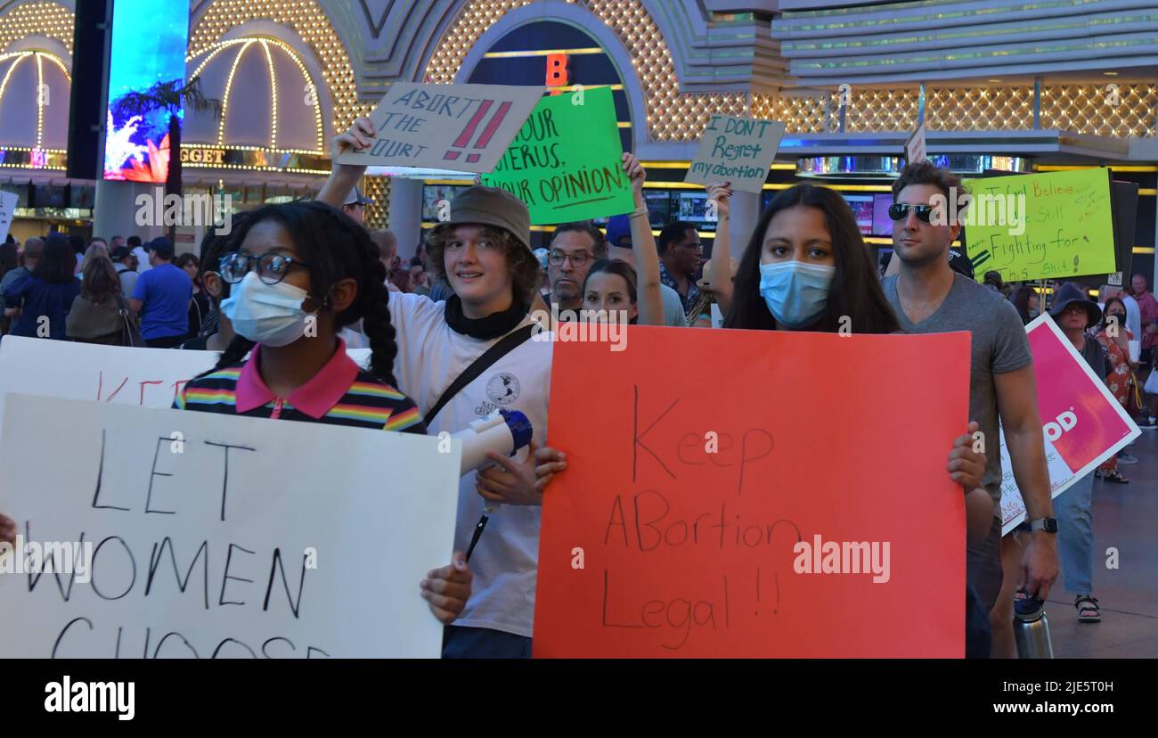 Las Vegas, NV, USA. 24th June, 2022. People march through the streets