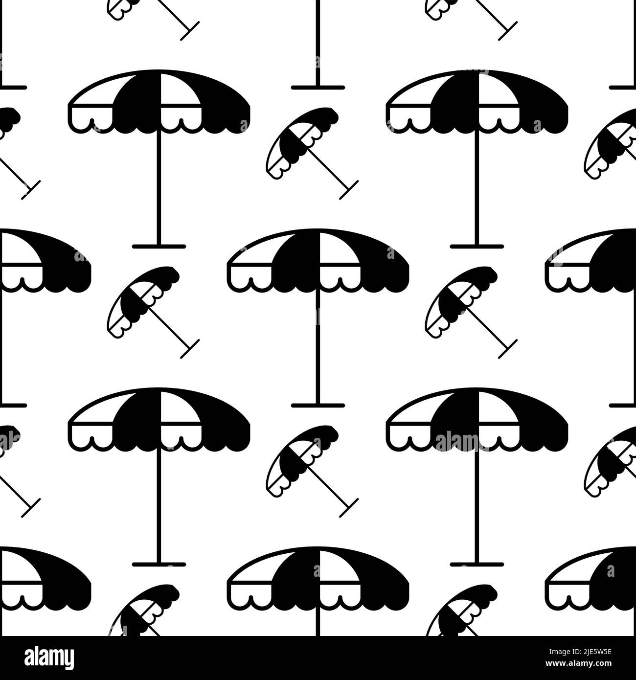 Beach Umbrella Icon Seamless Pattern Vector Art Illustration Stock ...