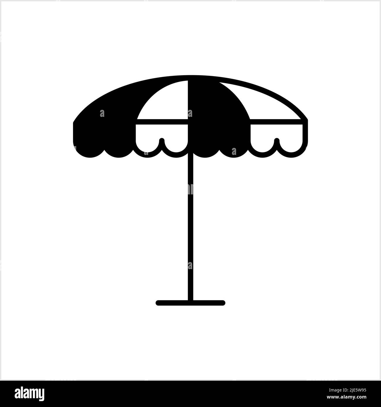 Beach Umbrella Icon Vector Art Illustration Stock Vector