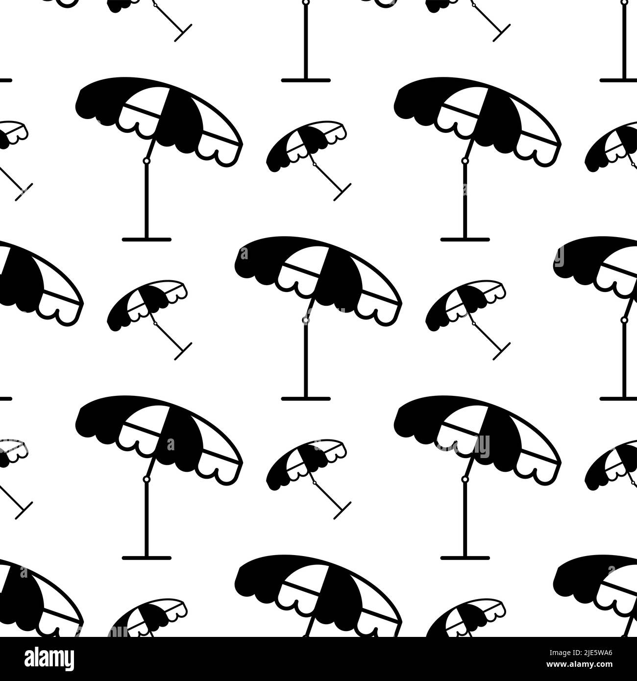 Beach Umbrella Icon Seamless Pattern Vector Art Illustration Stock ...