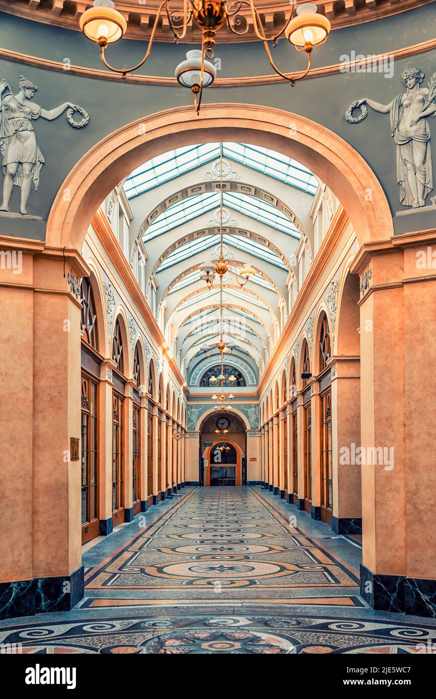 The Galerie Vivienne, a covered passages of Paris Stock Photo