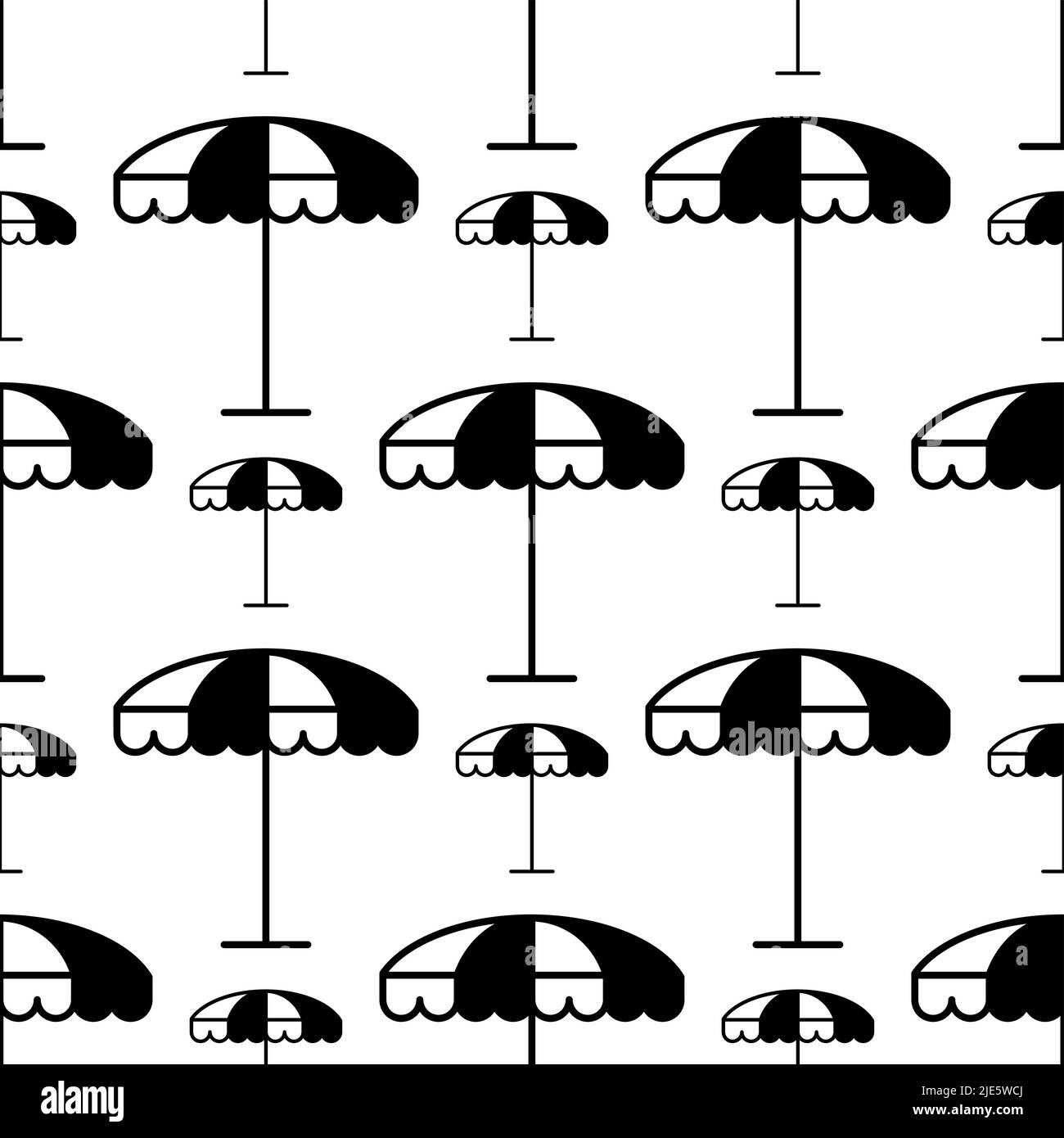 Beach Umbrella Icon Seamless Pattern Vector Art Illustration Stock ...