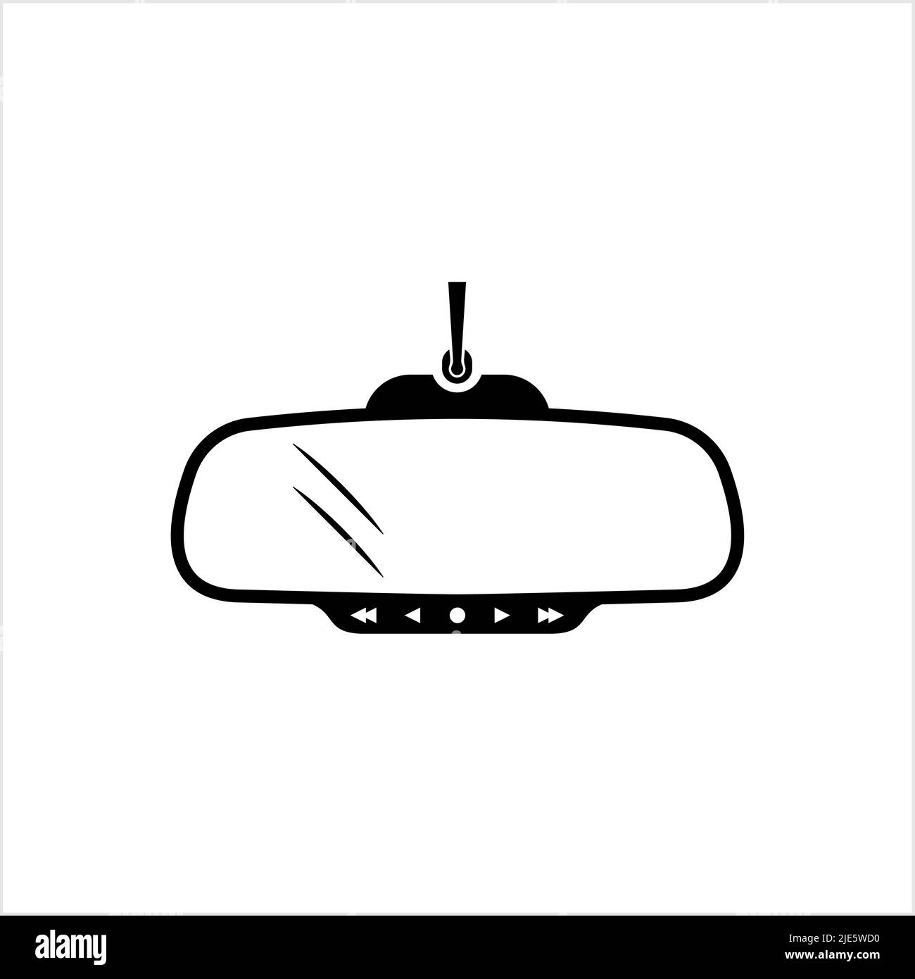 Car Rear View Mirror Icon Vector Art Illustration Stock Vector Image