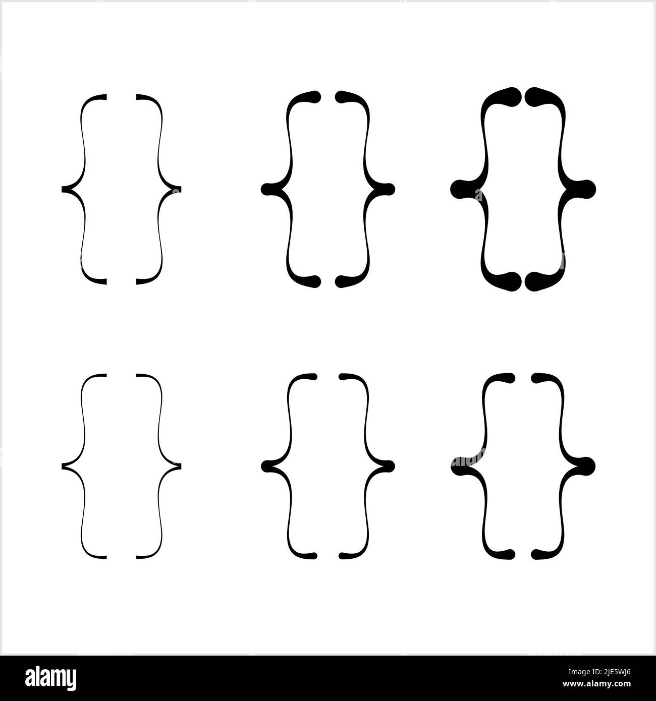 Curly Bracket Icon, Braces Vector Art Illustration Stock Vector Image