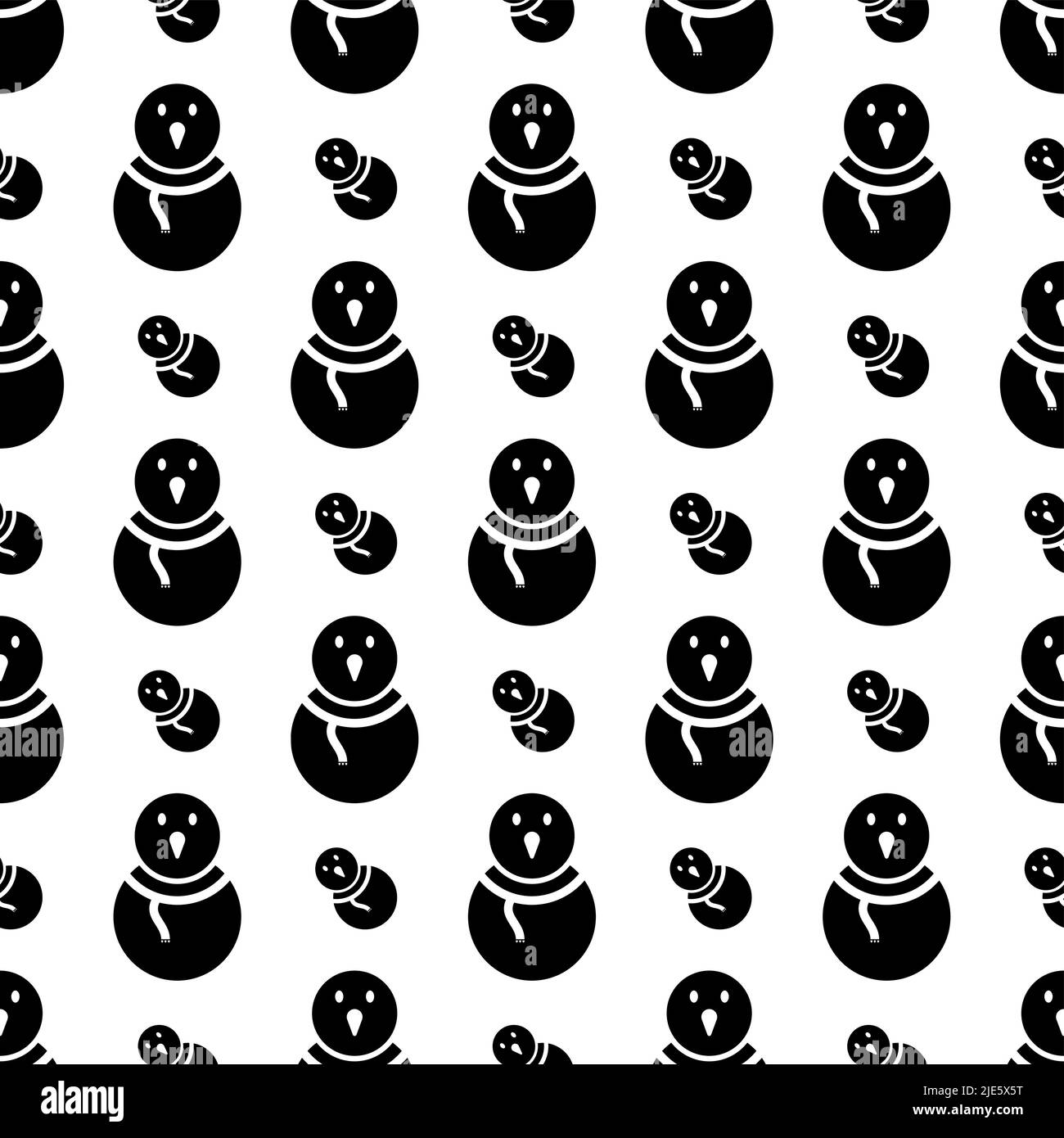 Snowman Icon Seamless Pattern, Snow Man Icon Vector Art Illustration ...