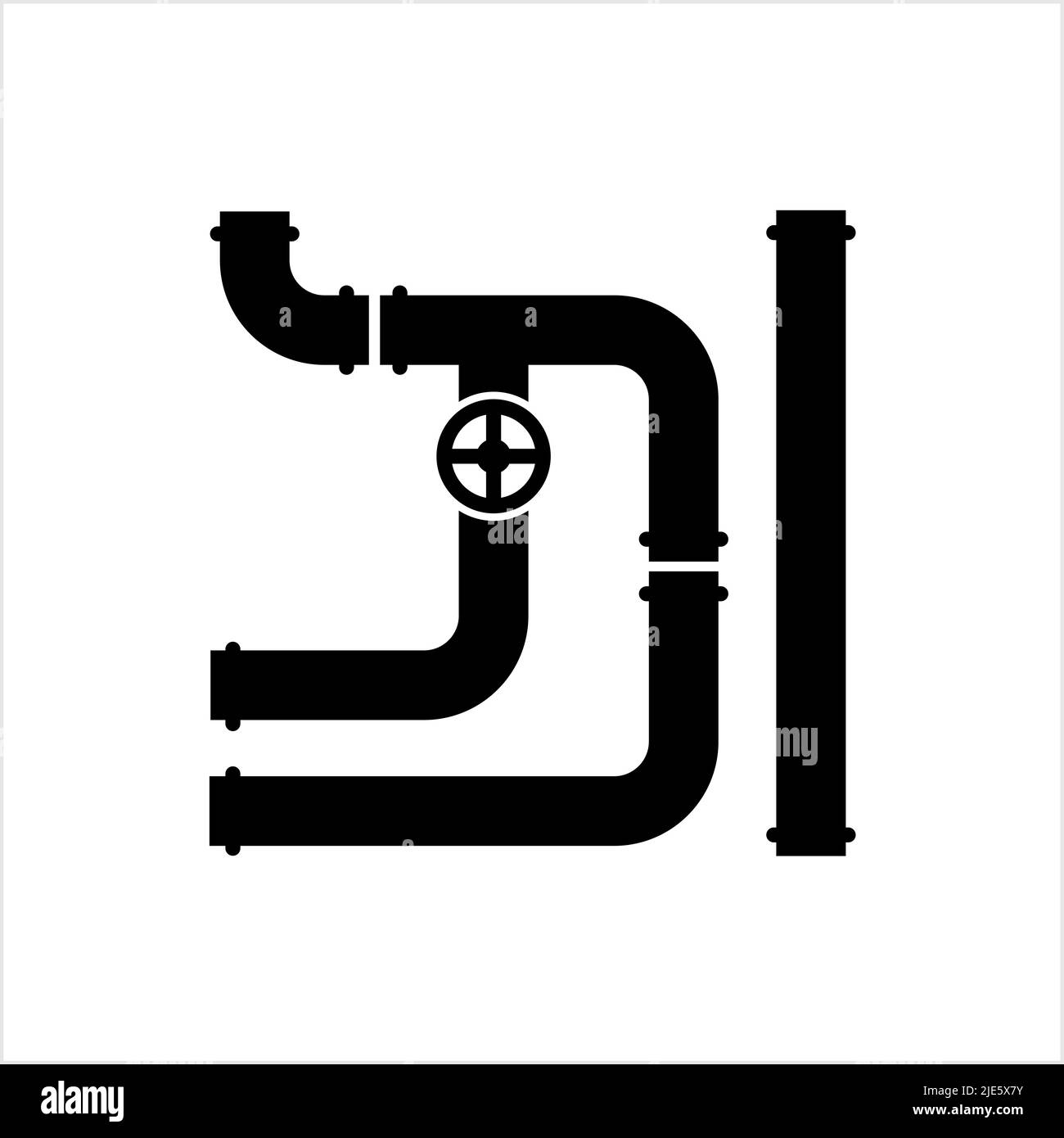 Pipe Icon, Pipe Fitting Icon Vector Art Illustration Stock Vector