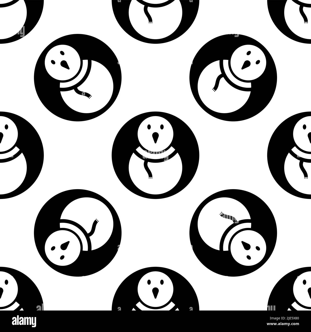 Snowman Icon Seamless Pattern, Snow Man Icon Vector Art Illustration ...