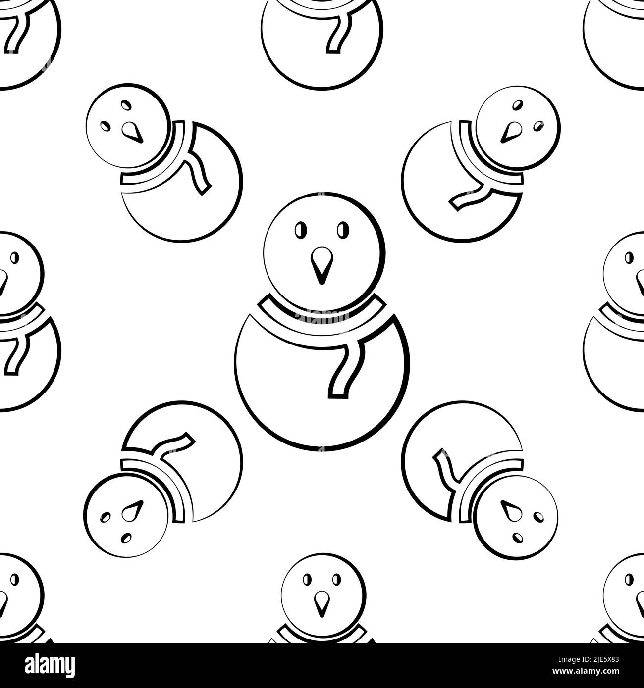 Snowman Icon Seamless Pattern, Snow Man Icon Vector Art Illustration ...