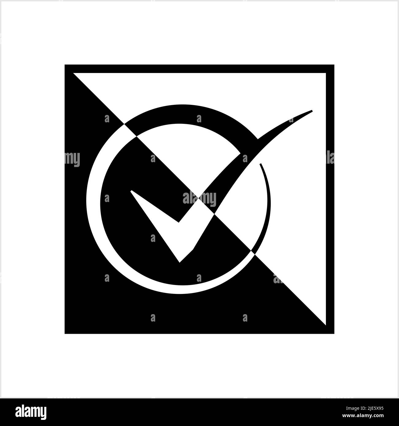 Tick Mark Icon, Check Mark, Right Mark, Vector Art Illustration Stock