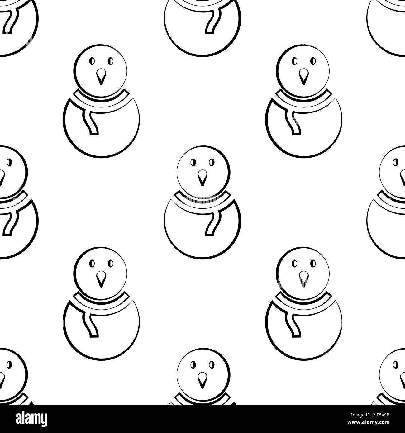 Snowman Icon Seamless Pattern, Snow Man Icon Vector Art Illustration ...