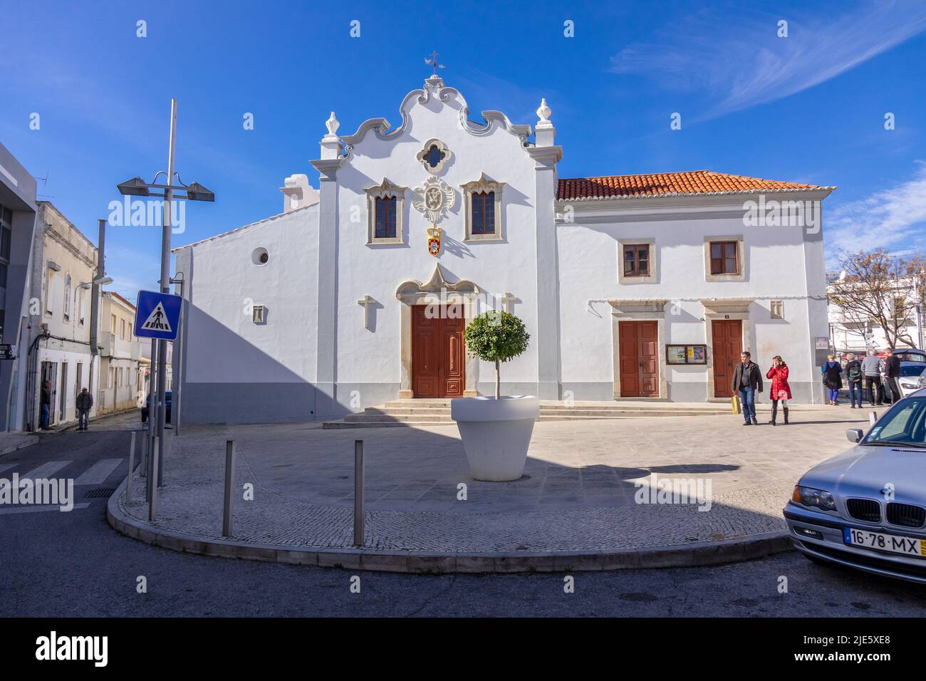 Historic Church Building In Loule Portugal Stock Photo