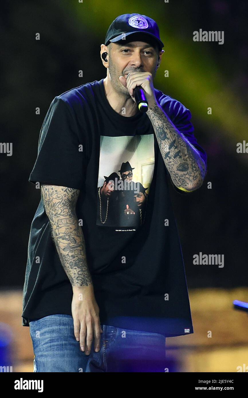 Rome, Lazio. 23rd June, 2022. Fabri FIbra during Tim summer hits in Rome,  Italy, June 23rd, 2022. Fotografo01 Credit: Independent Photo Agency/Alamy  Live News Stock Photo - Alamy