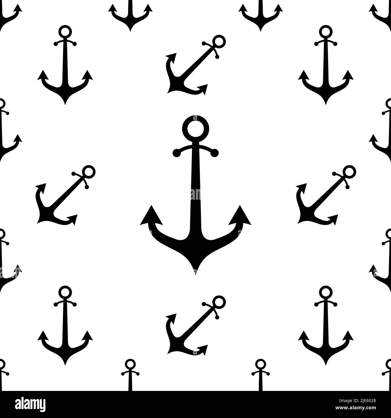 Anchor Icon Seamless Pattern, Flat Vector Art Illustration Stock Vector ...