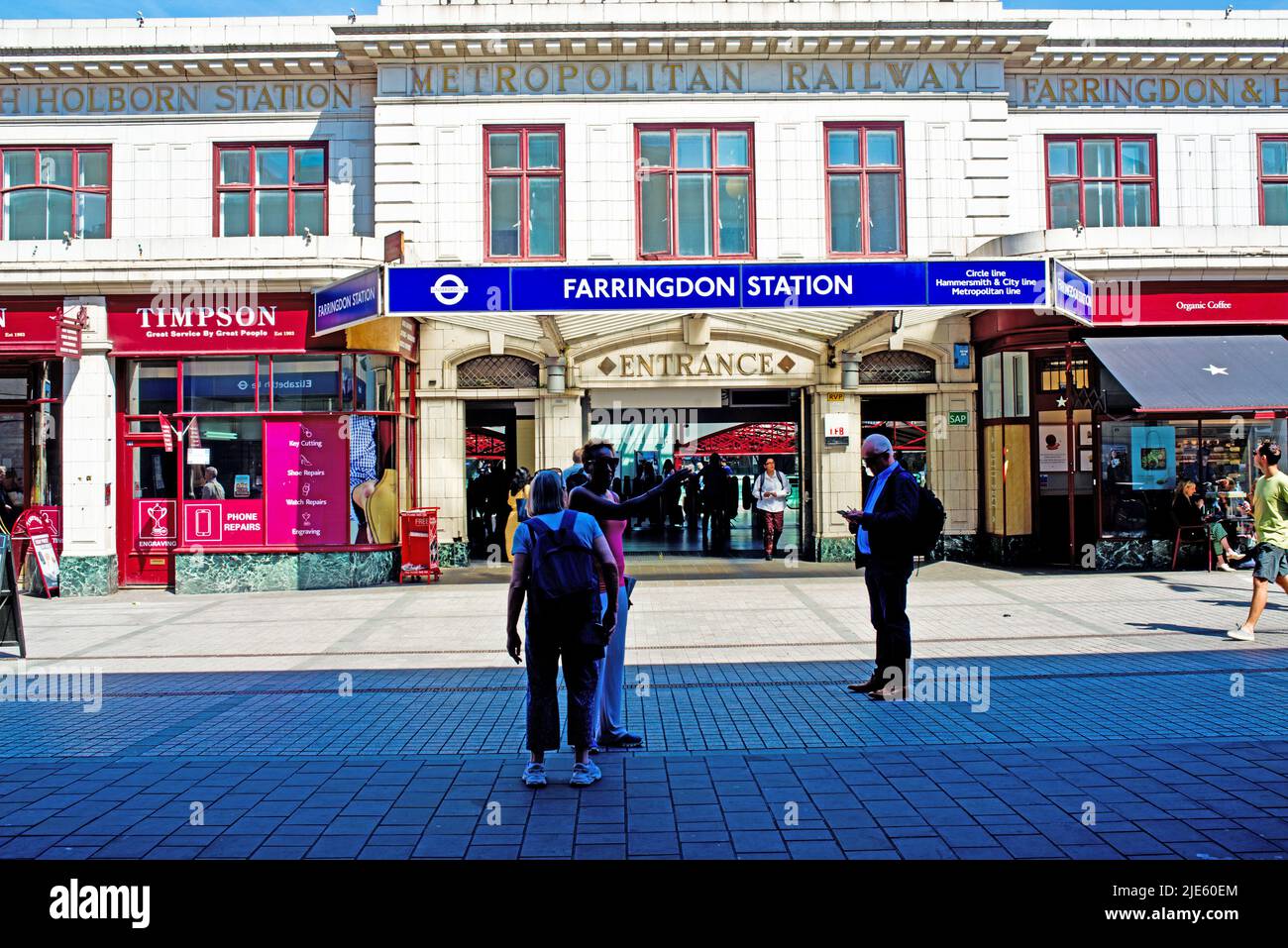 Farringdon Underground Station Entrance, London, England Stock Photo