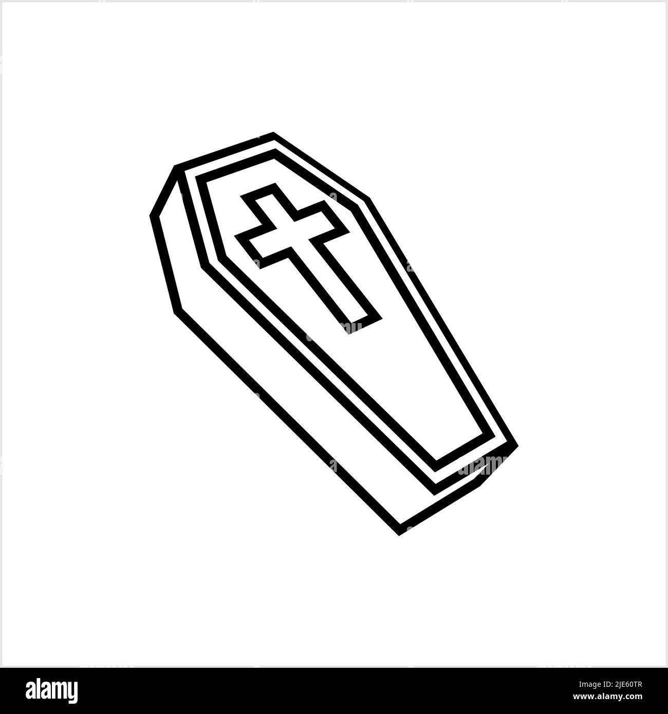 Coffin Icon, Coffin Design Vector Art Illustration Stock Vector Image