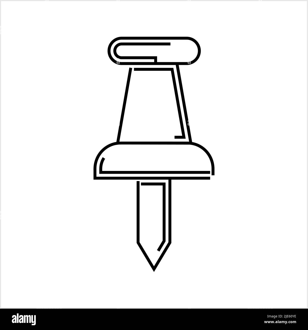 Drawing Pin Icon, Push Pin Vector Art Illustration Stock Vector Image