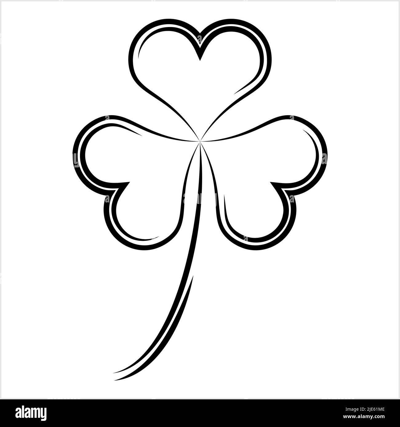 Shamrock Three Leaf Clover Icon Vector Art Illustration Stock Vector