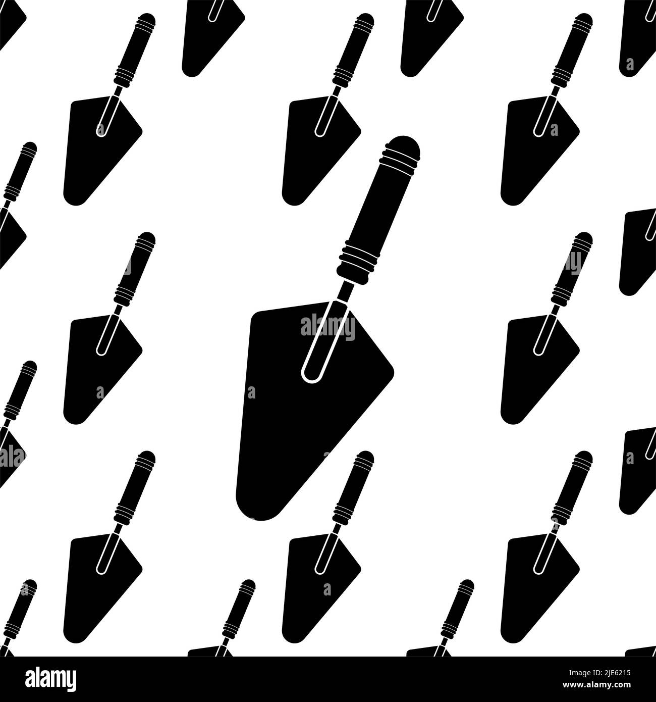 Trowel Icon Seamless Pattern, Trowel Vector Art Illustration Stock