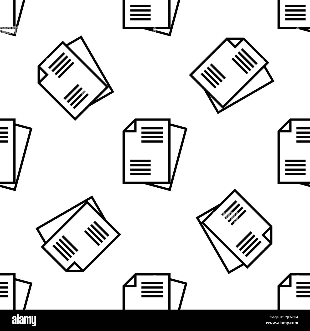 Sheet Icon Seamless Pattern, Document Icon, Paper Icon Vector Art Illustration Stock Vector
