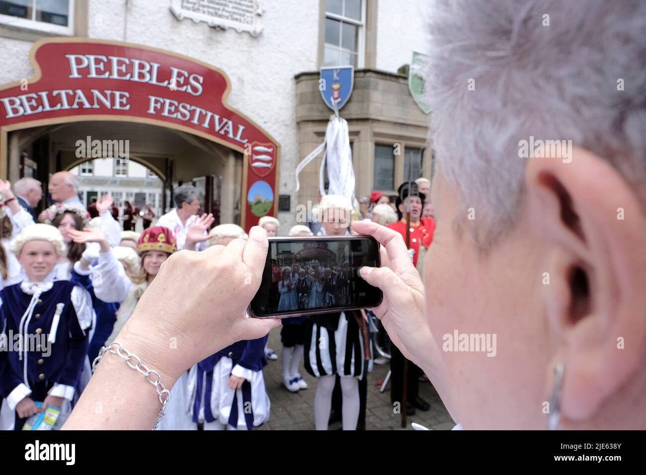 Peebles, UK June 25 Peebles Beltane Red Letter Day Peebles Beltane