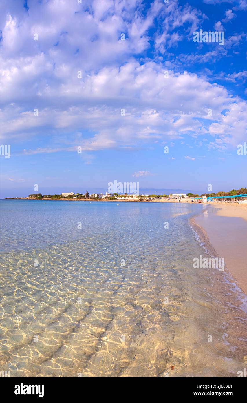 The most beautiful beaches of Italy: Punta Prosciutto in Apulia. Stock Photo