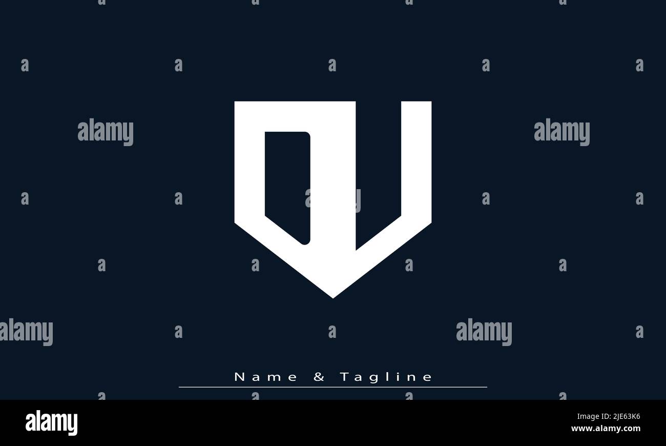 Alphabet letters Initials Monogram logo DU , UD Stock Vector