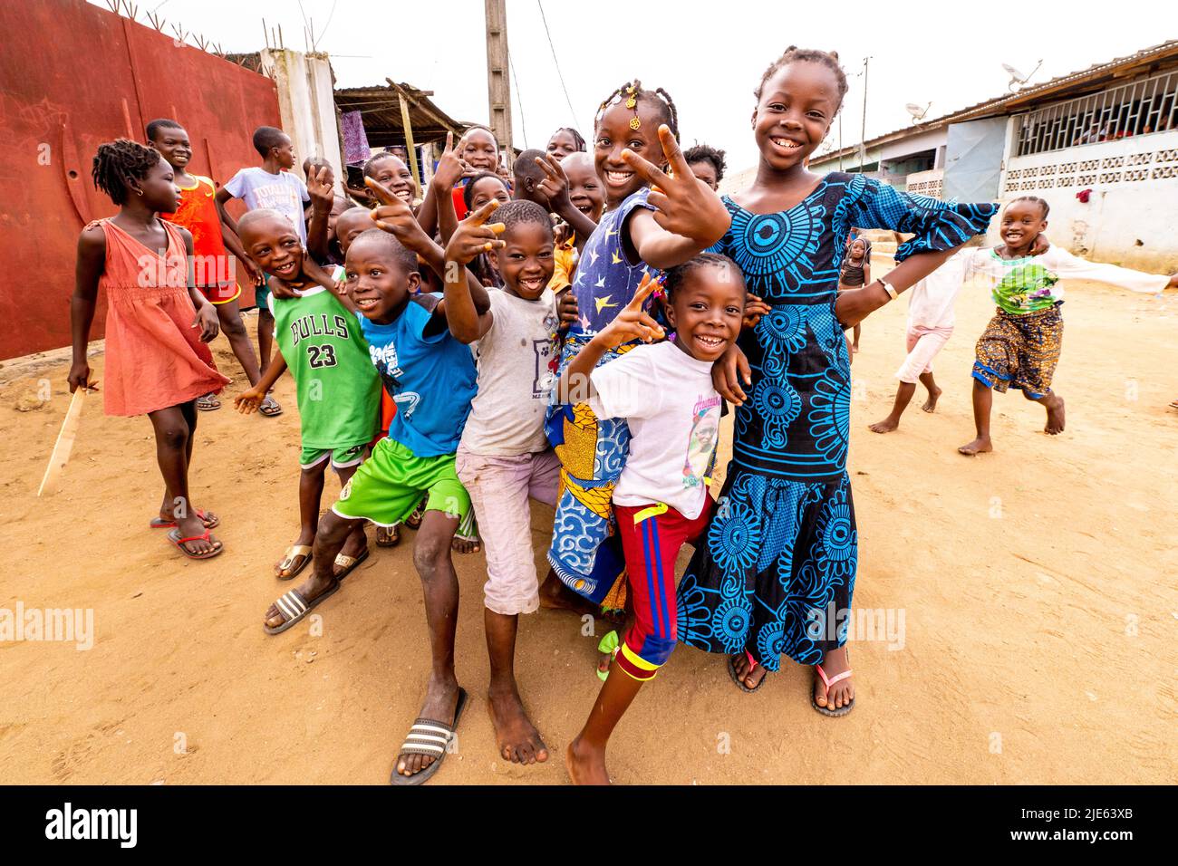 Daily life, people on the streets in Ivory Coast, Cote d'Ivoire, de