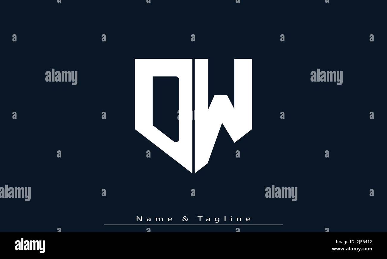 Alphabet letters Initials Monogram logo DW , WD Stock Vector