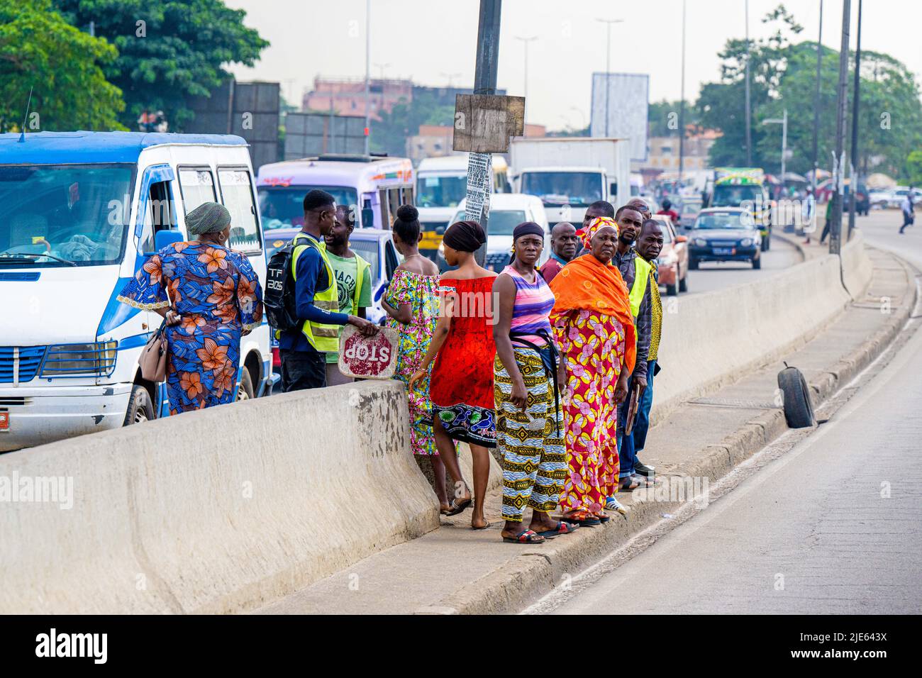 Daily life, people on the streets in Ivory Coast, Cote d'Ivoire, de