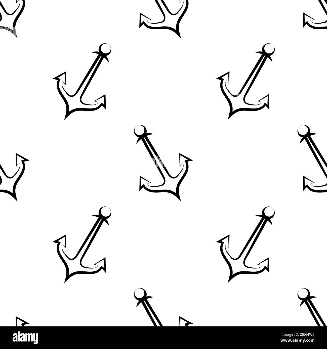 Anchor Icon Seamless Pattern, Flat Vector Art Illustration Stock Vector ...
