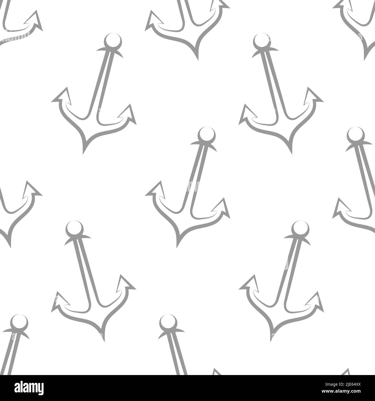 Anchor Icon Seamless Pattern, Flat Vector Art Illustration Stock Vector ...
