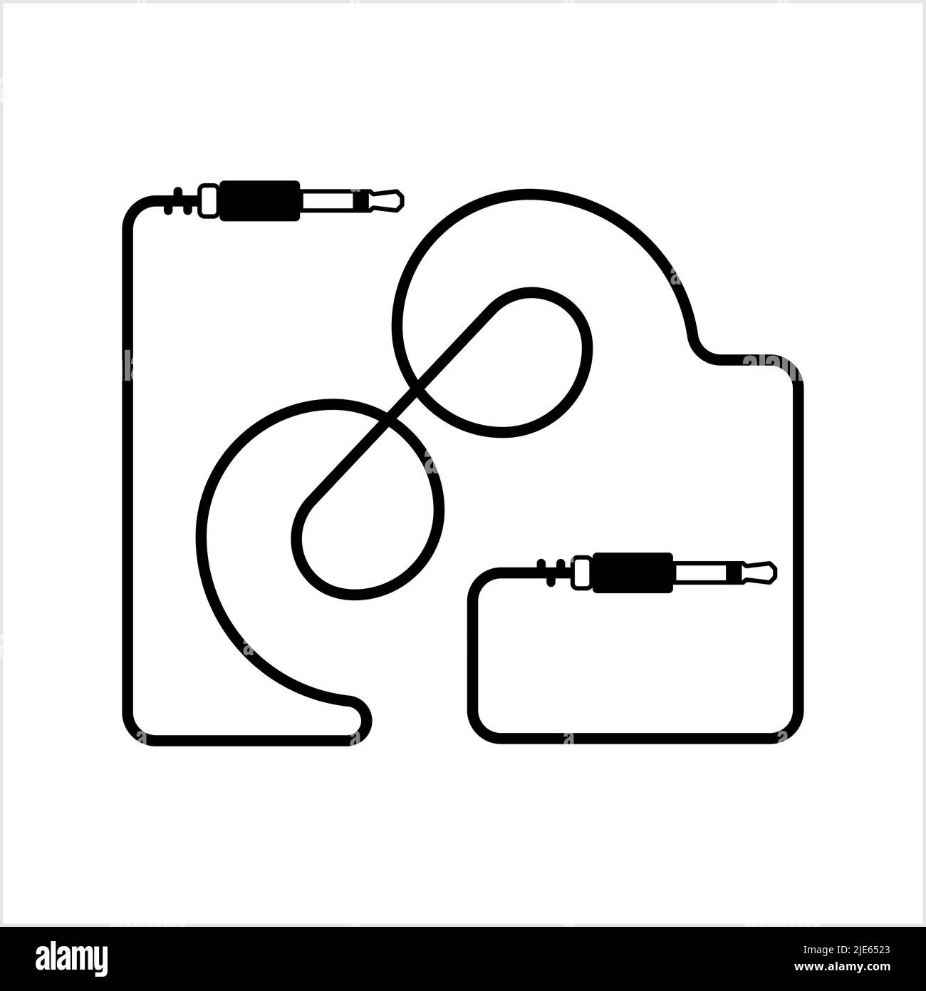 Audio Cable Icon, Plug Wire Vector Art Illustration Stock Vector Image