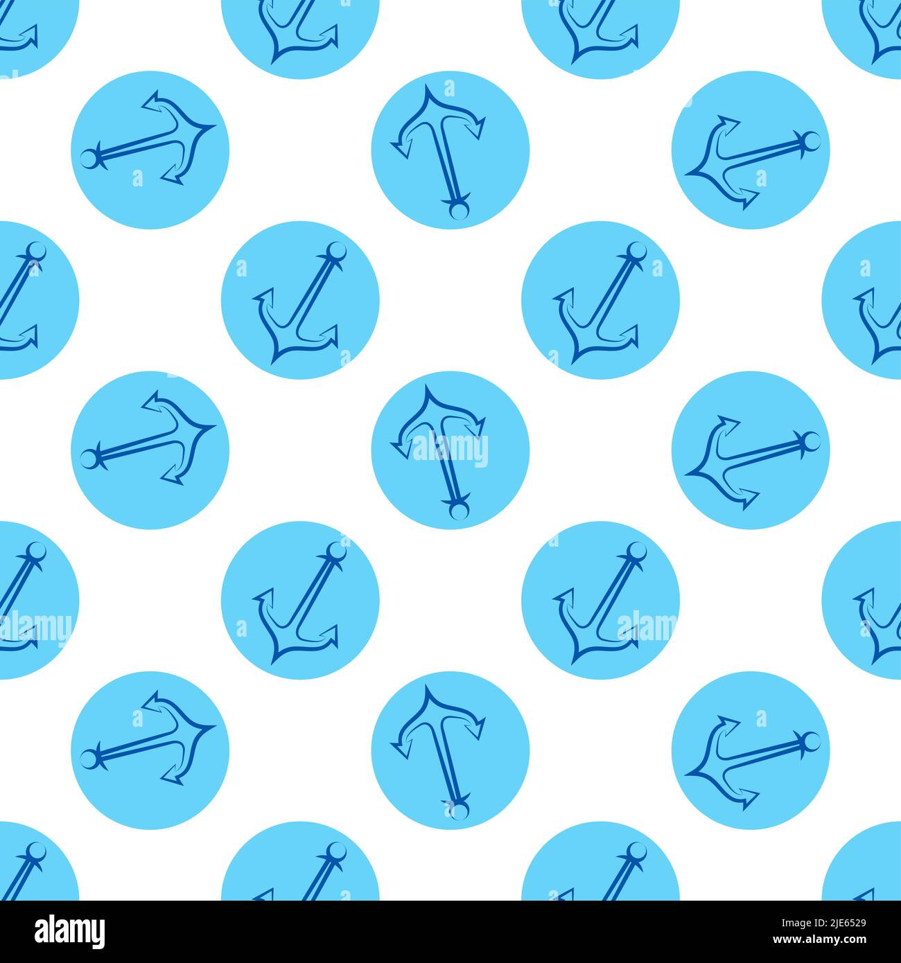 Anchor Icon Seamless Pattern, Flat Vector Art Illustration Stock Vector ...