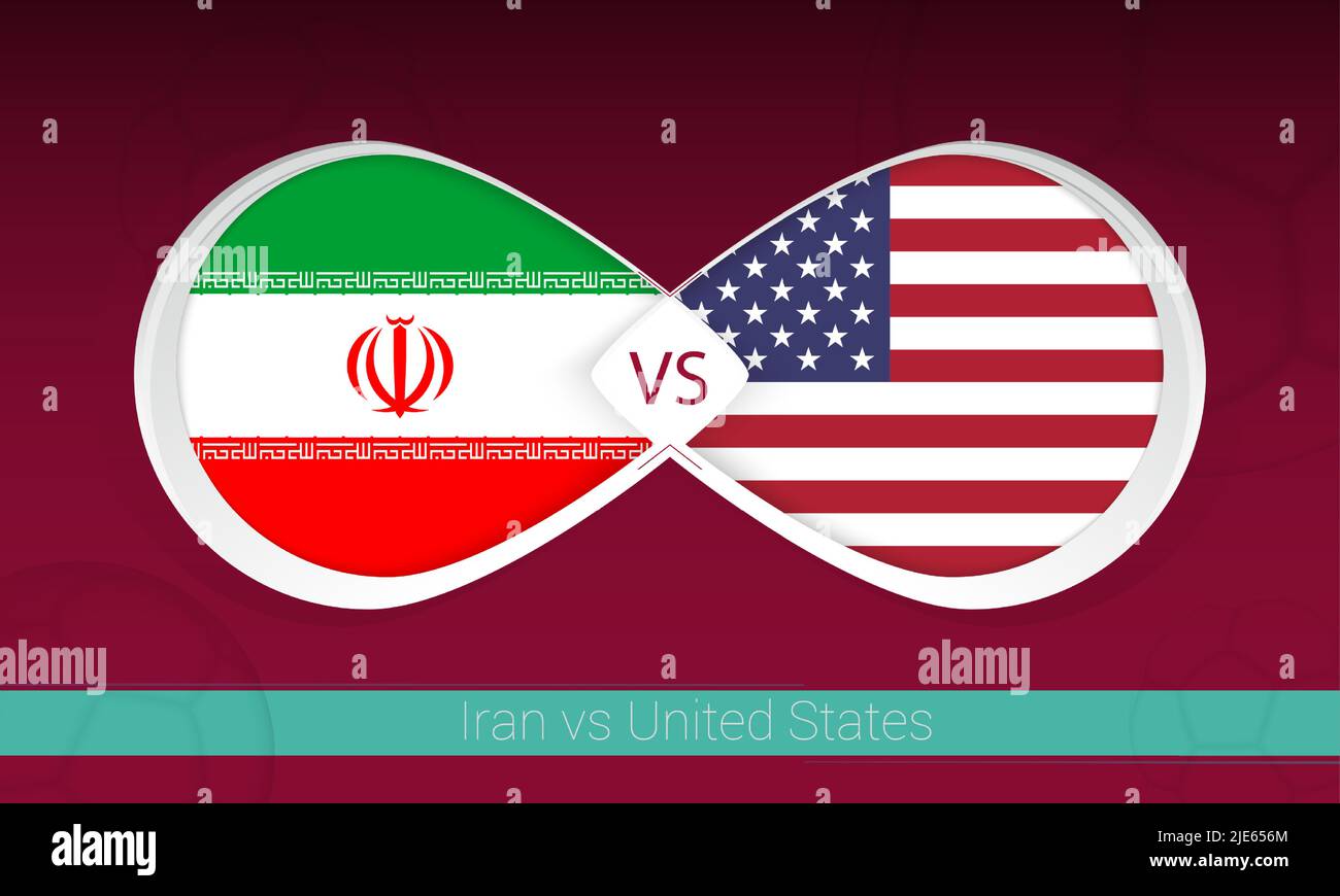 Iran vs United States in Football Competition, Group A. Versus icon on