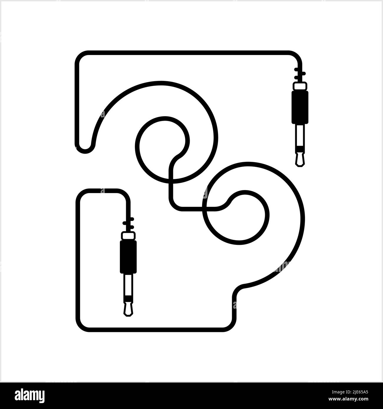 Audio Cable Icon, Plug Wire Vector Art Illustration Stock Vector Image