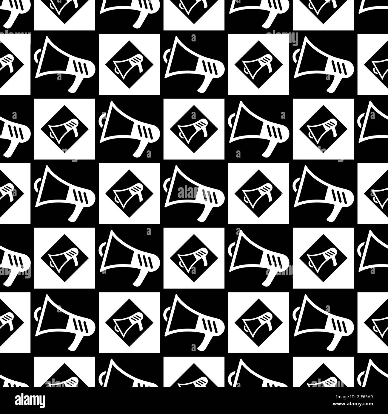 Megaphone Icon Seamless Pattern, Megaphone Vector Art Illustration Stock Vector