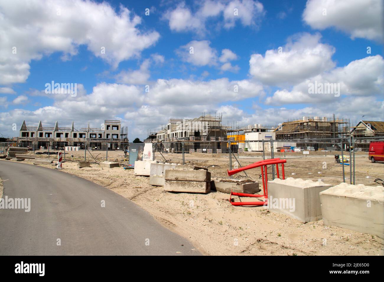 Construction of new houses with infrastructure in new residential area Construction of new houses with infrastructure in new residential area