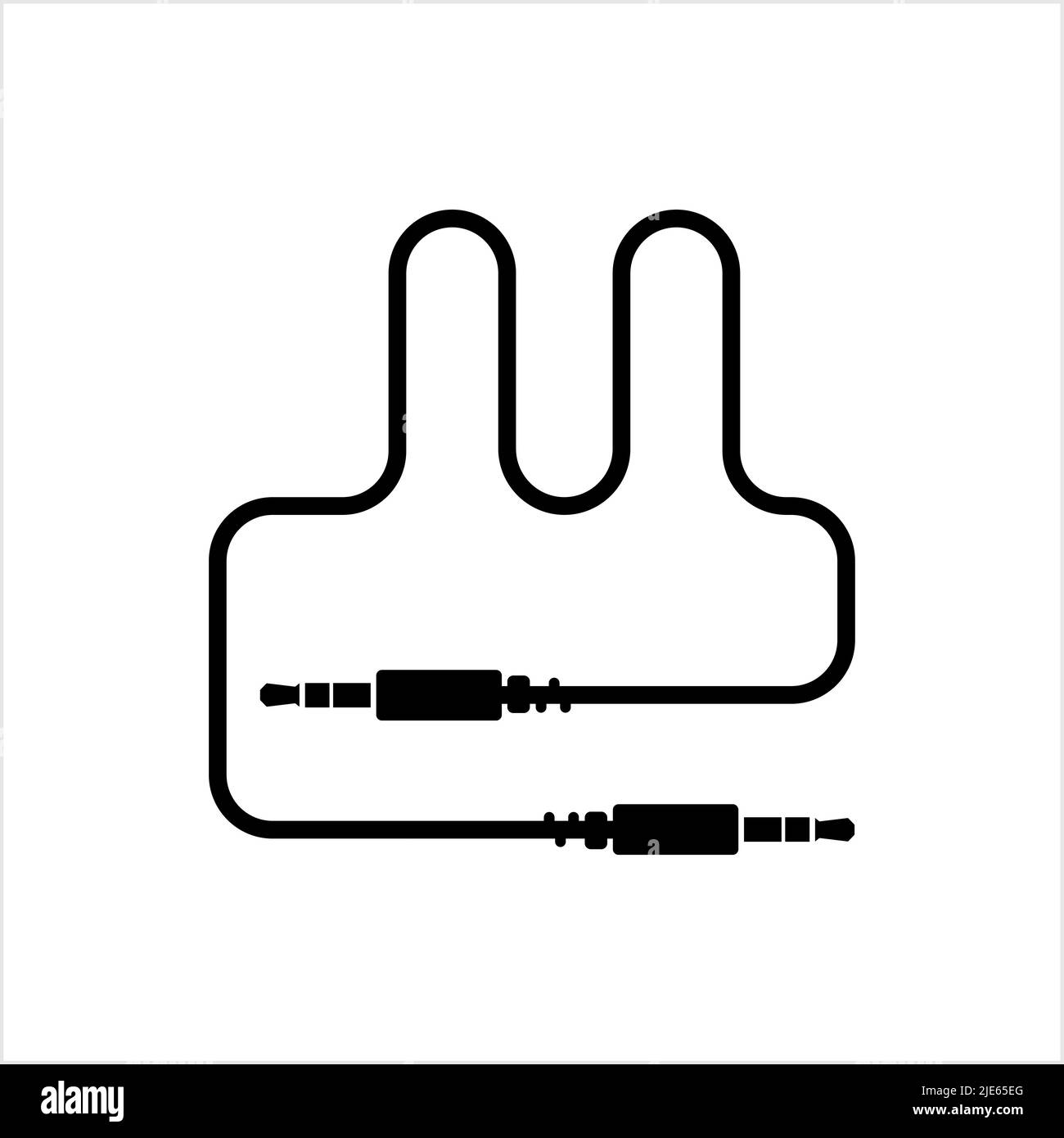 Audio Cable Icon, Plug Wire Vector Art Illustration Stock Vector Image