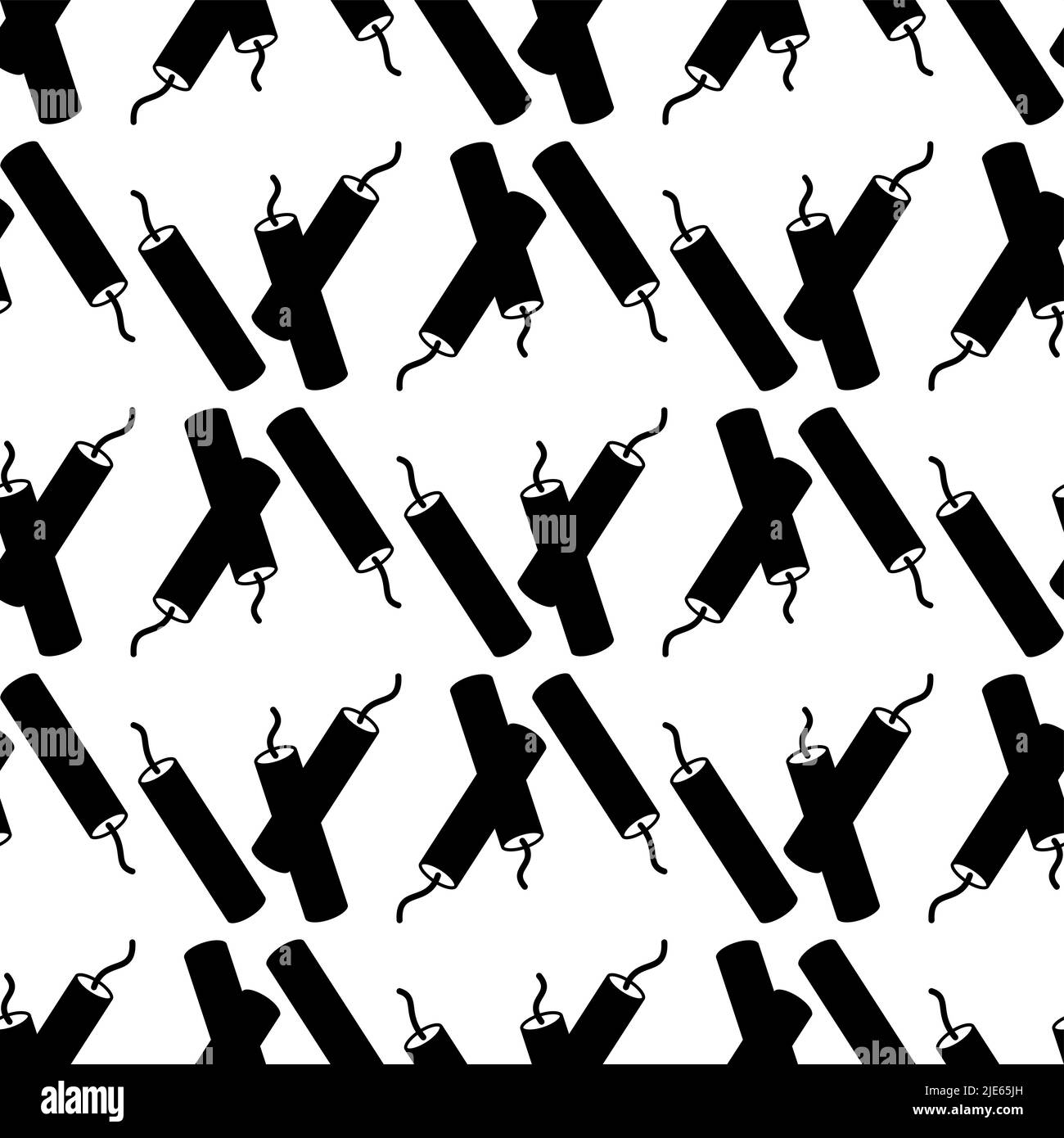 Dynamite Icon Seamless Pattern, Bomb Icon Seamless Pattern Vector Art Illustration Stock Vector