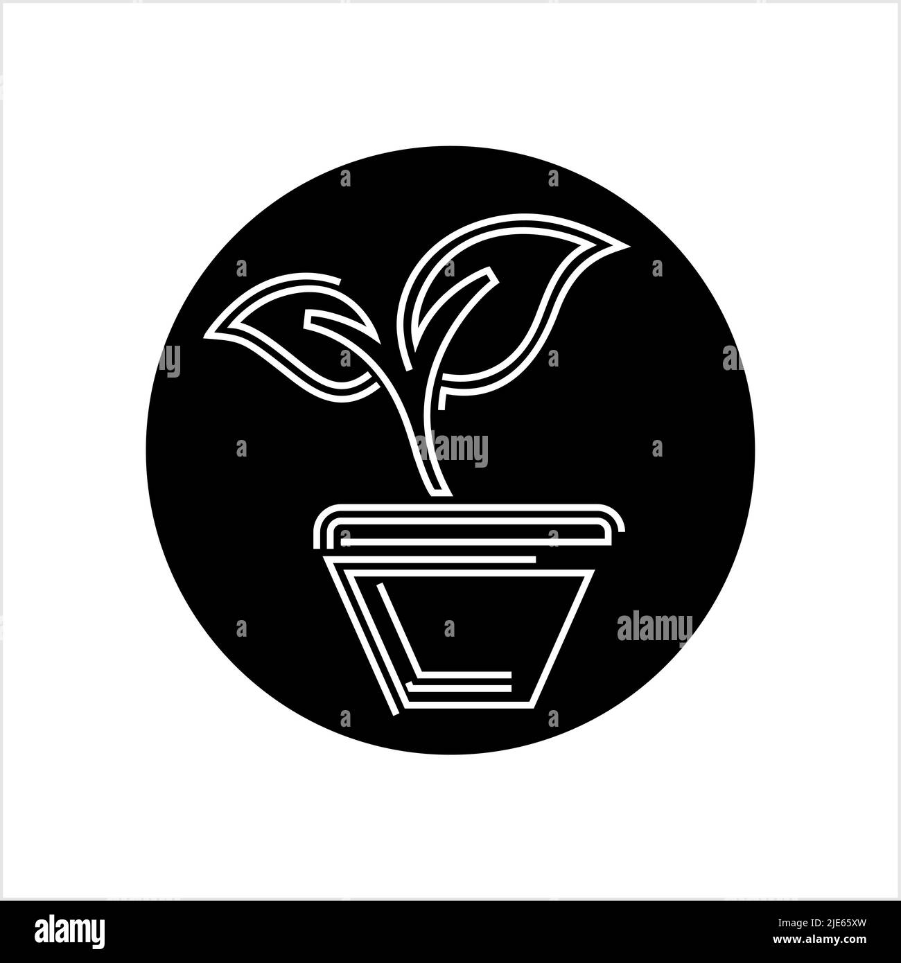 Plant Pot Icon Vector Art Illustration Stock Vector Image & Art - Alamy